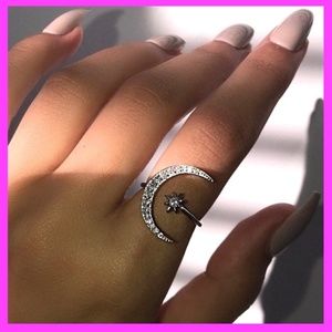 Adjustable Crescent Moon Ring
